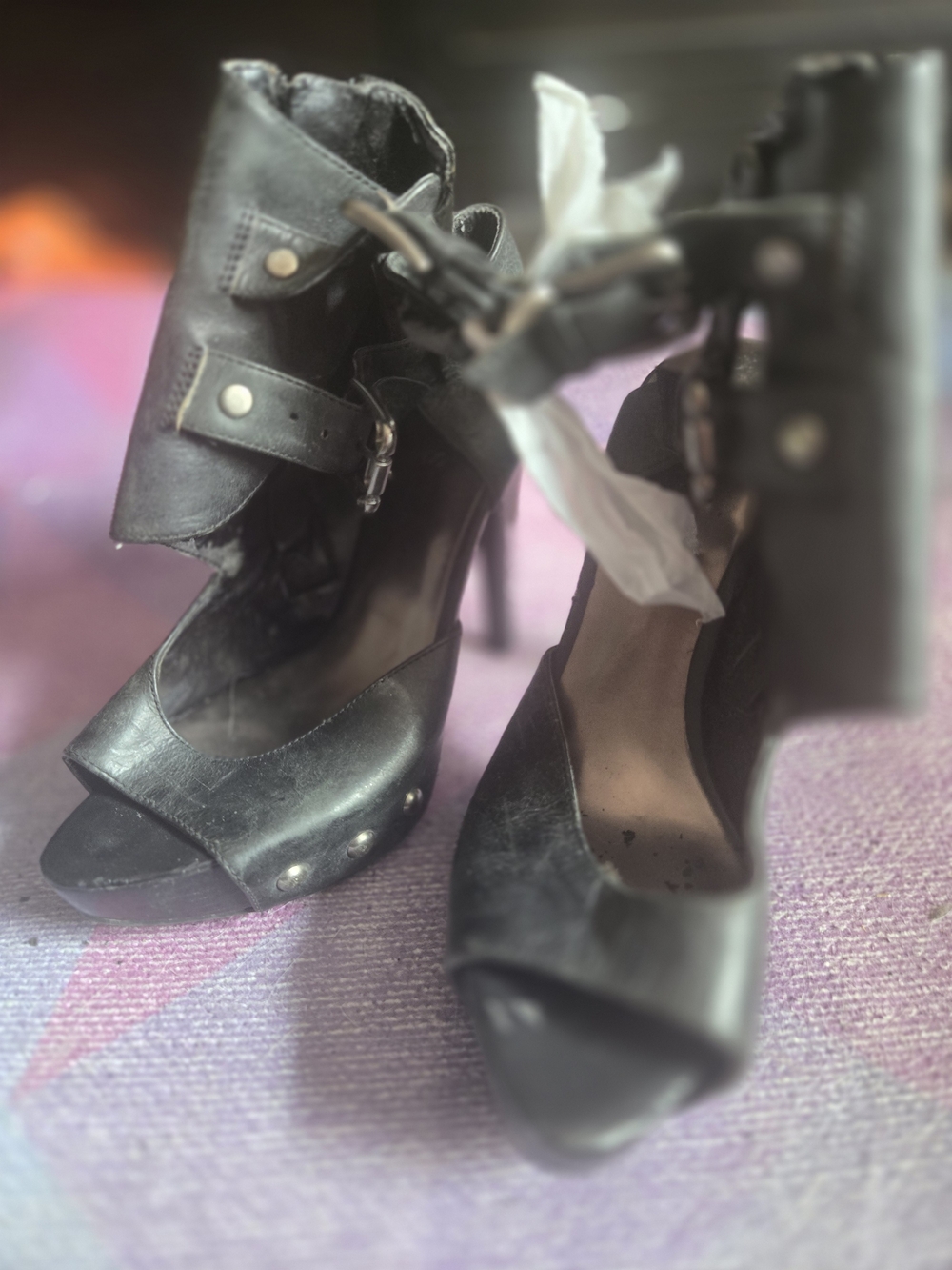 Guess Black High Heel Ankle Cuff Sandals - Women's Fashion